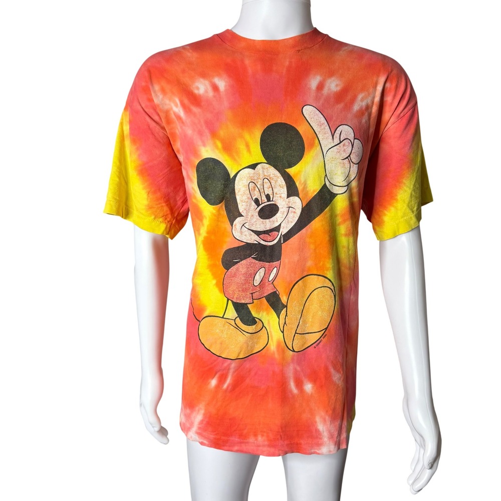 Disney Mickey Mouse T-Shirt Men XXL Tie Dye 1990 Vintage Single Stitch Shirt